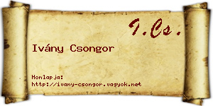 Ivány Csongor névjegykártya